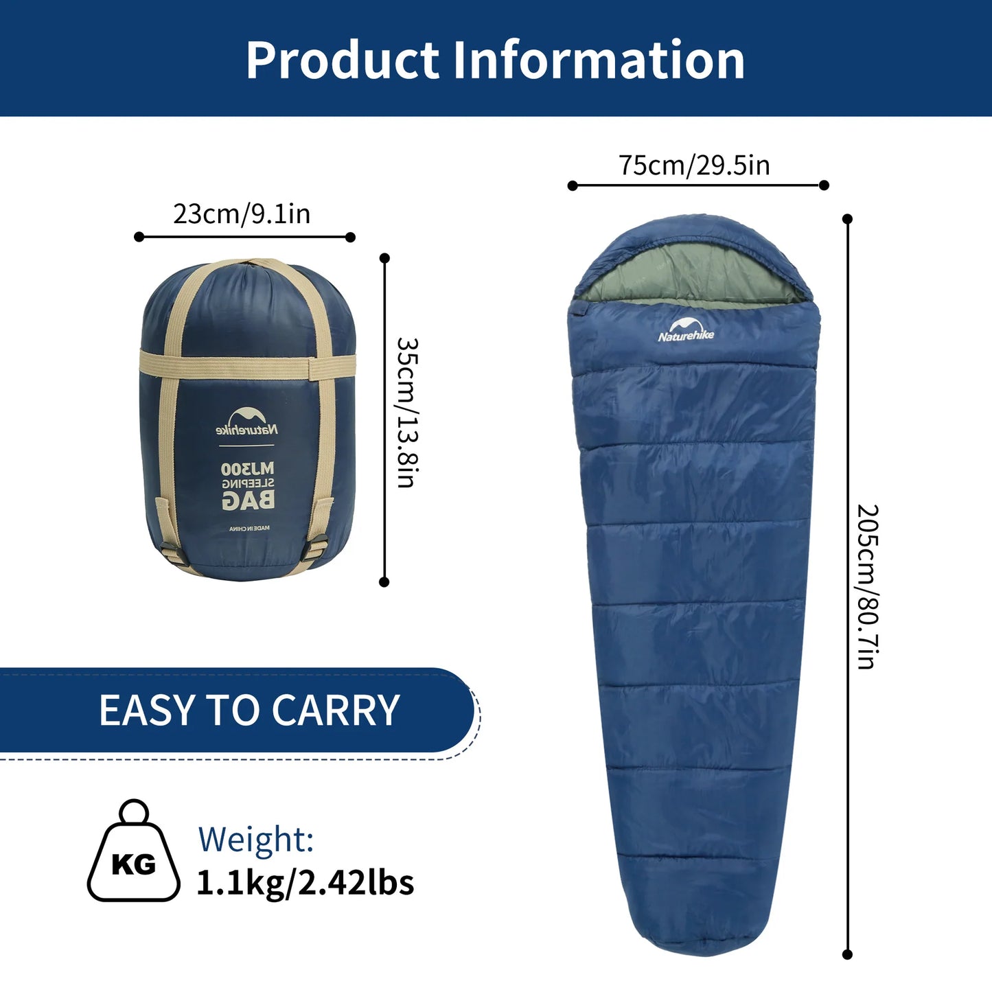 Naturehike MJ300/MJ600 Mummy Sleeping Bag