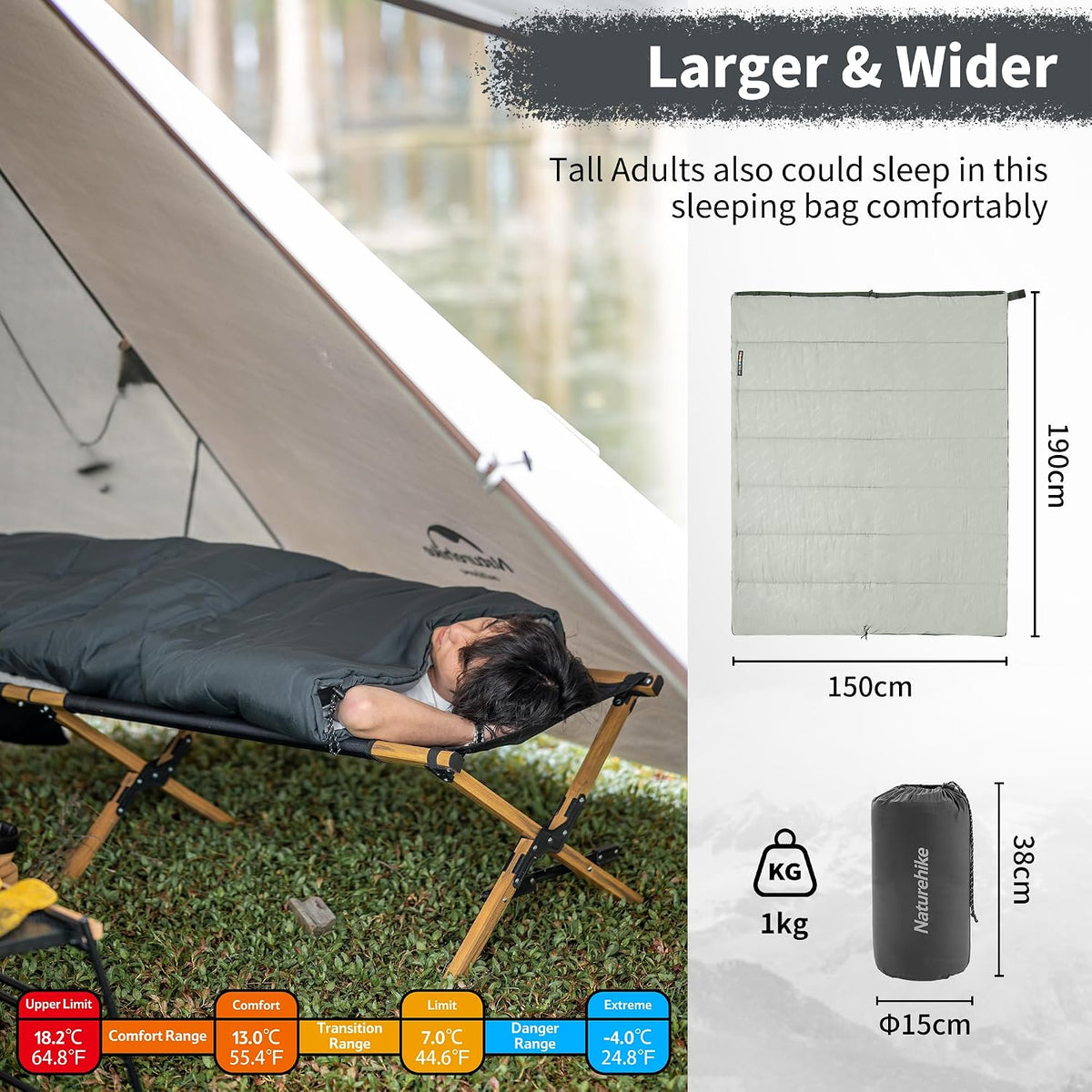 Naturehike 3-Season Rectangular Sleeping Bag