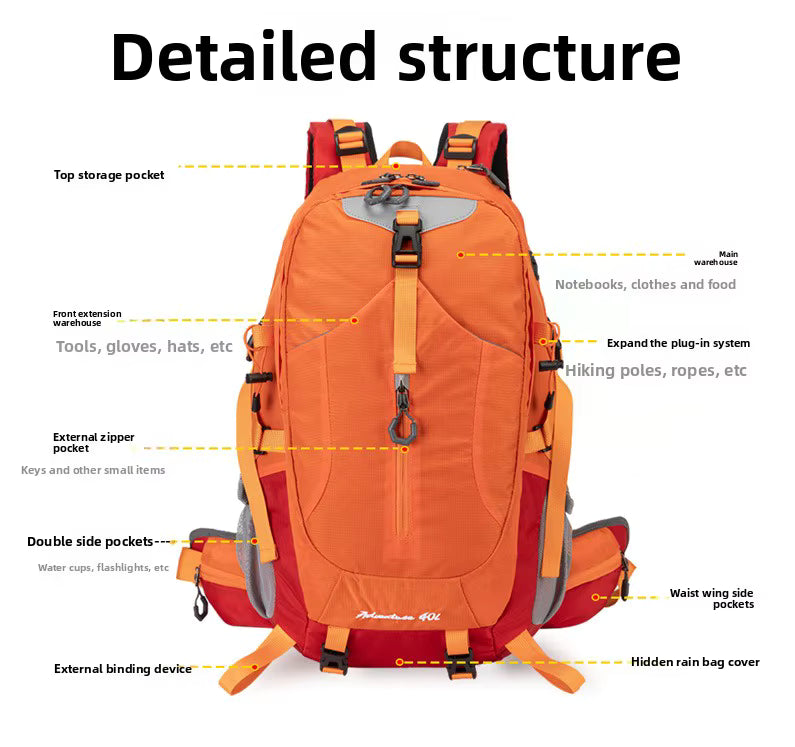 Water-Resistant Hiking Backpack 30-60 L