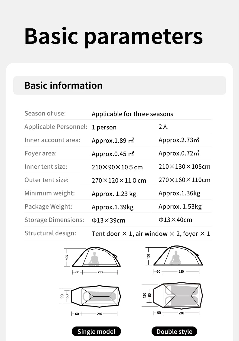 Naturehike Cloud Up Pro 1-Person Tent