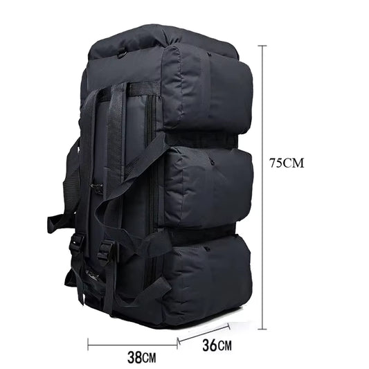 100L adventure duffel backpack for camping and travel